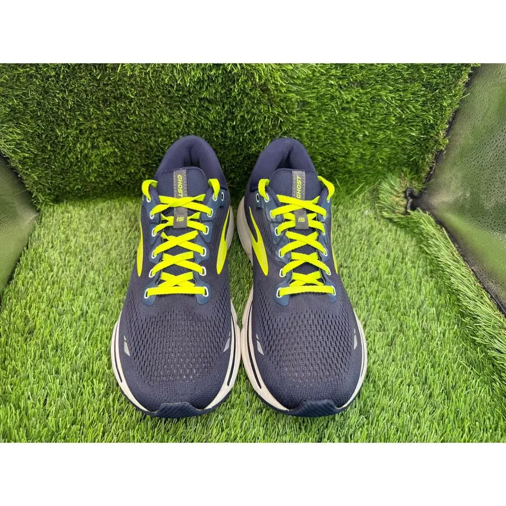 Brooks Ghost 15 1103931D429 Athletic Sneaker Men's 10D Blue Mesh Running Sports